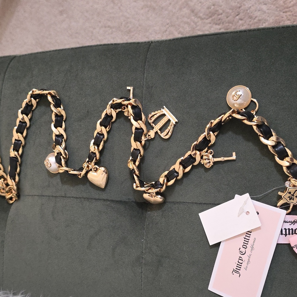 JUICEY COUTOURE Gold and Black Charm BELT - Picture 9 of 9